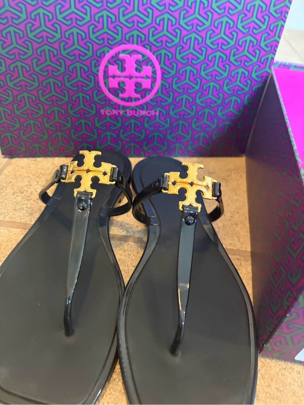 Tory Burch Black Roxanne Jelly Sandals